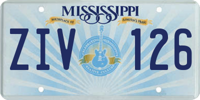 MS license plate ZIV126