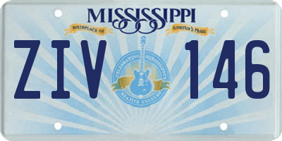 MS license plate ZIV146