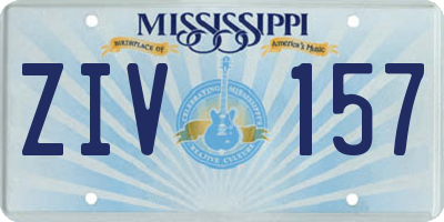 MS license plate ZIV157