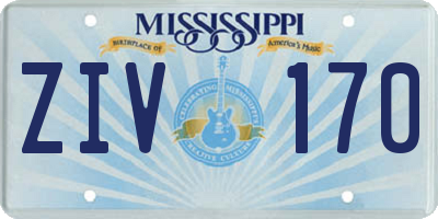 MS license plate ZIV170