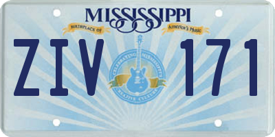 MS license plate ZIV171