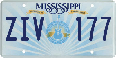 MS license plate ZIV177