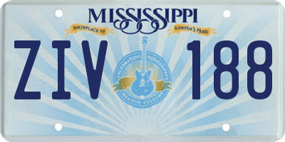 MS license plate ZIV188