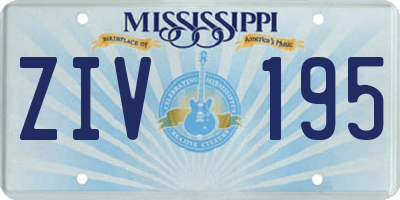 MS license plate ZIV195