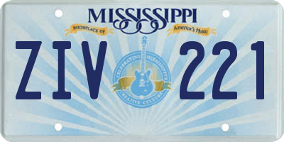 MS license plate ZIV221