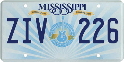 MS license plate ZIV226