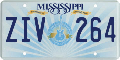 MS license plate ZIV264