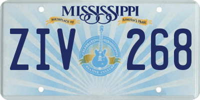 MS license plate ZIV268