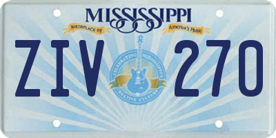 MS license plate ZIV270