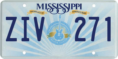 MS license plate ZIV271