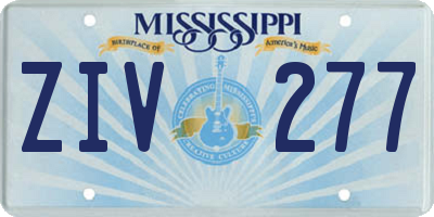 MS license plate ZIV277