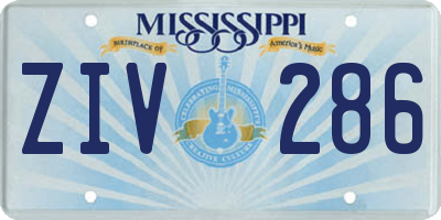 MS license plate ZIV286