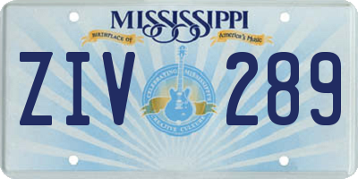 MS license plate ZIV289