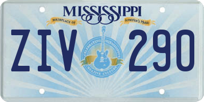 MS license plate ZIV290