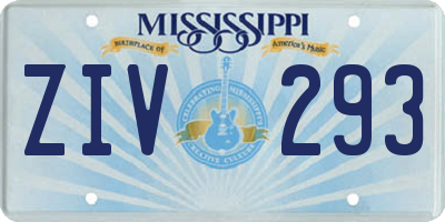 MS license plate ZIV293