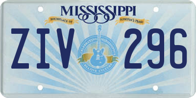 MS license plate ZIV296