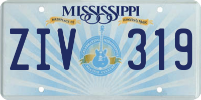 MS license plate ZIV319