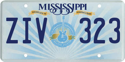 MS license plate ZIV323