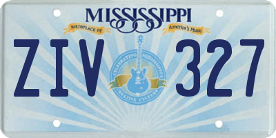 MS license plate ZIV327