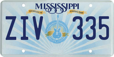 MS license plate ZIV335