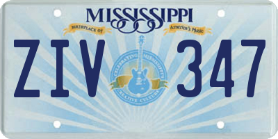 MS license plate ZIV347