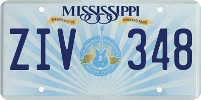 MS license plate ZIV348