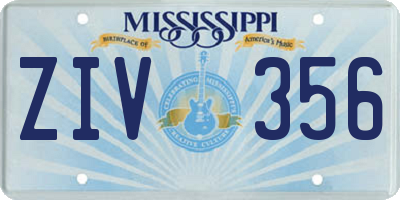 MS license plate ZIV356