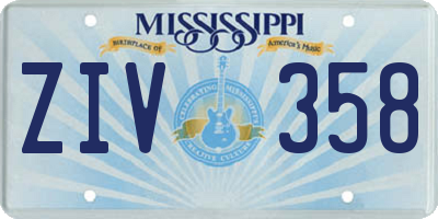 MS license plate ZIV358