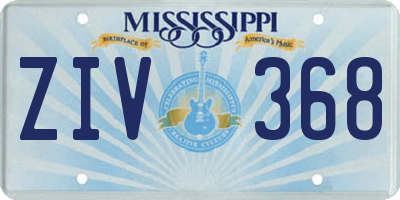 MS license plate ZIV368