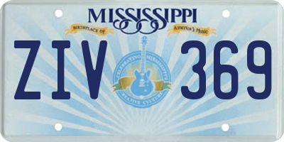 MS license plate ZIV369