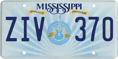 MS license plate ZIV370