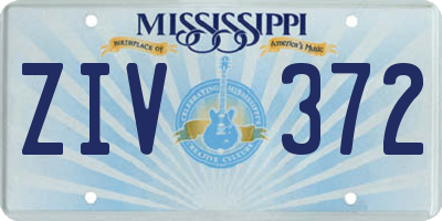 MS license plate ZIV372