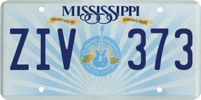 MS license plate ZIV373