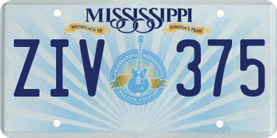 MS license plate ZIV375