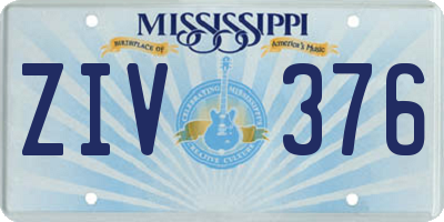 MS license plate ZIV376