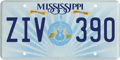 MS license plate ZIV390