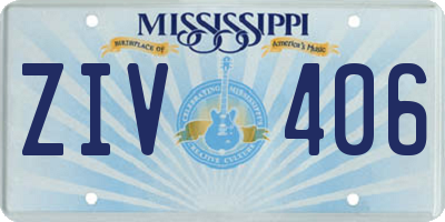 MS license plate ZIV406