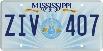 MS license plate ZIV407