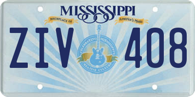 MS license plate ZIV408