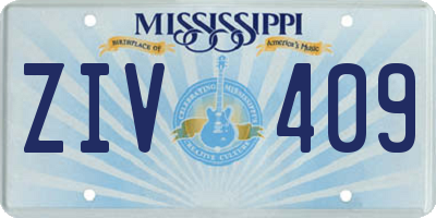 MS license plate ZIV409