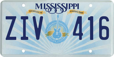 MS license plate ZIV416