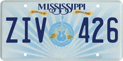 MS license plate ZIV426