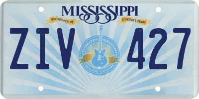 MS license plate ZIV427