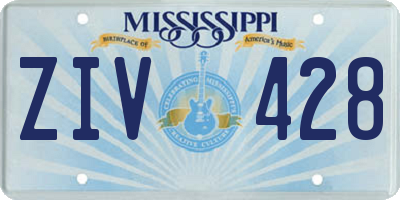 MS license plate ZIV428