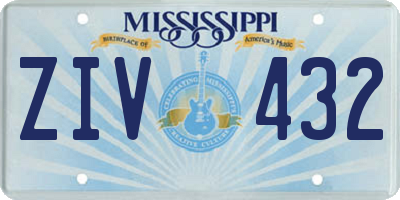 MS license plate ZIV432