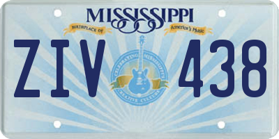 MS license plate ZIV438