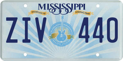 MS license plate ZIV440