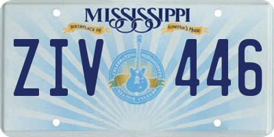 MS license plate ZIV446