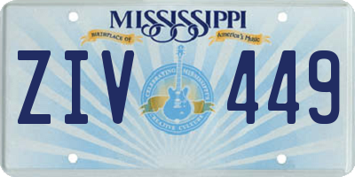 MS license plate ZIV449