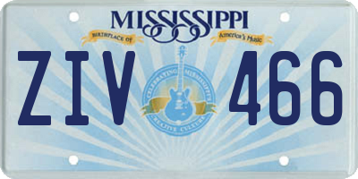 MS license plate ZIV466